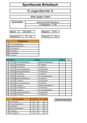 Sportfeunde Birkelbach E-Jugendturnier A - SF Birkelbach
