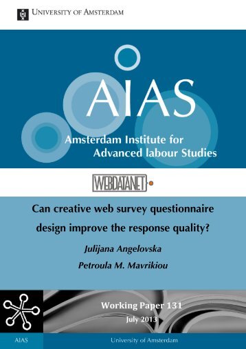 Can creative web survey questionnaire design improve the ... - AIAS