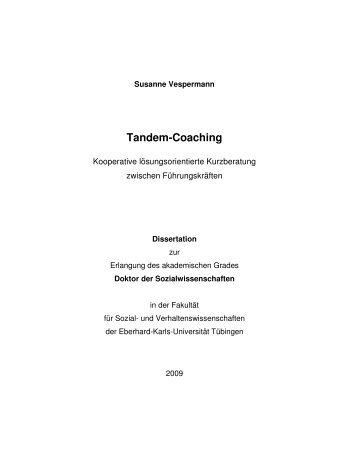 Tandem-Coaching - TOBIAS-lib - Universität Tübingen