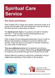 Spiritual care service leaflet - Perth College
