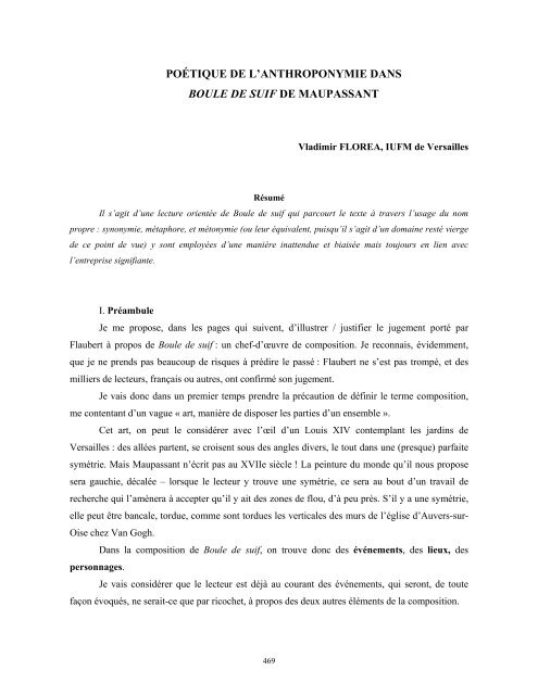 poétique de l'anthroponymie dans boule de suif de maupassant