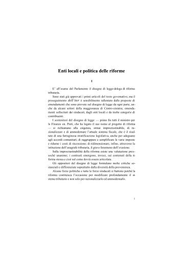 Enti locali e politiche delle riforme - Biblioteca Provinciale di Foggia ...