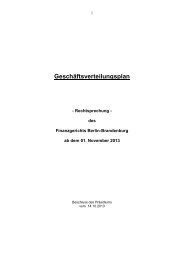 Geschäftsverteilungsplan - Finanzgericht Berlin-Brandenburg