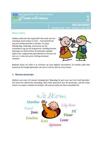 Nieuwsbrief 01 – April/Mei 2012 - 'Sint-Denijs' Kalken