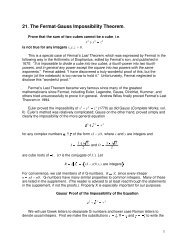 21. The Fermat-Gauss Impossibility Theorem.