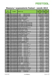 Maszyny i wyposażenie Festool - cennik 2013 - Luna Polska