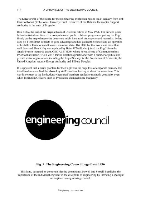 An Engine for Change - A Chronicle of the Engineering Council