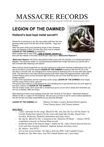 Legion of the damned – hollands best kept metal secret - Free