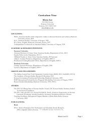 Meera Lee's CV - College of Arts and Sciences - Syracuse University