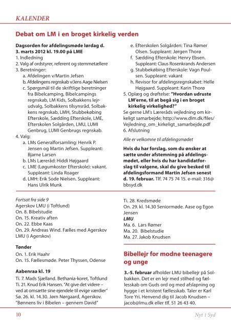 Nyt i Syd 01-2012 - Luthersk Mission, Sønderjyllands Afdeling