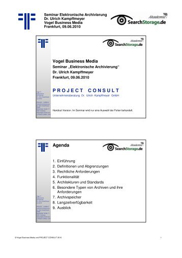 Elektronische Archivierung - Project Consult ...