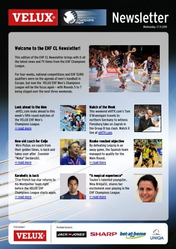 Welcome to the EHF CL Newsletter!