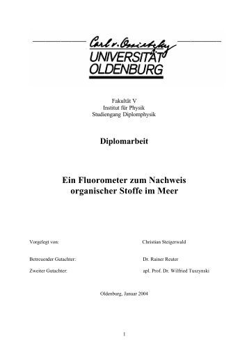 Ein Fluorometer zum Nachweis organischer Stoffe ... - Meeresphysik