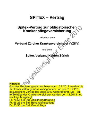 SPITEX – Vertrag - Spitex Verband Kt. Zürich