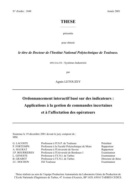 Letouzey - Les thèses en ligne de l'INP - Institut National ...
