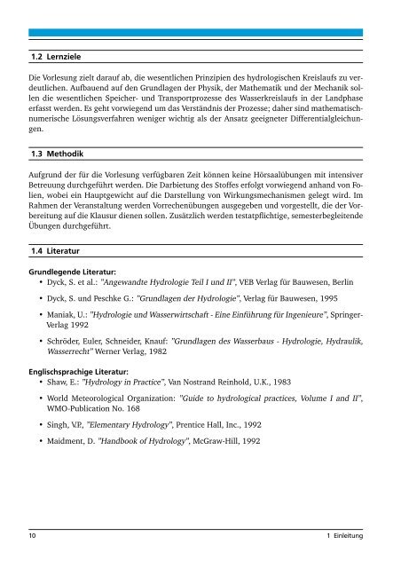 Ingenieurhydrologie I - Institut für Wasserbau und Wasserwirtschaft ...