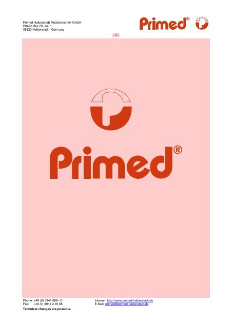 KATALOG PRIMED englisch - Primed Halberstadt Medizintechnik ...