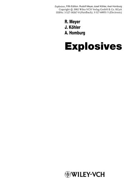 Explosives 5th ed by Koehler, Meyer, and Homburg - explodder.info