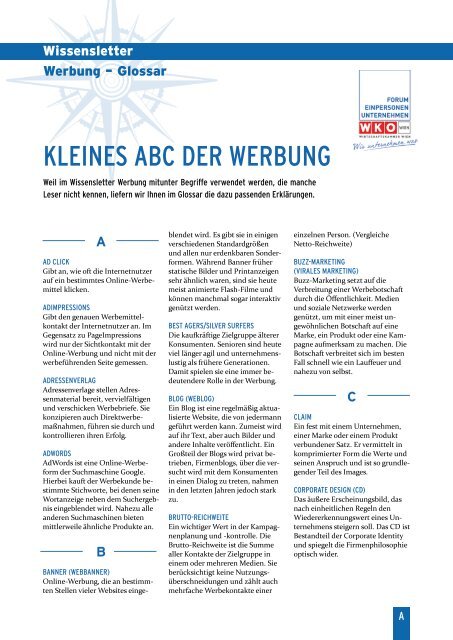 KLEINES ABC DER WERBUNG - EPU-Service