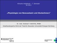 „Physiologie von Bewusstsein und Akutschmerz“