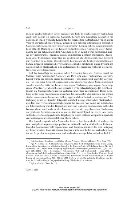 Hilpold: Das Kosovo-Problem – ein Testfall für das Völkerrecht