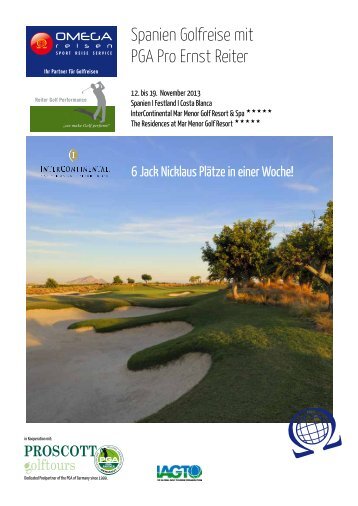 Spanien Golfreise mit PGA Pro Ernst Reiter - Omegareisen