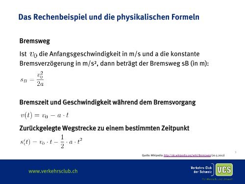 Berechnung des Anhaltewegs