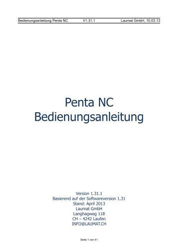 Penta NC Bedienungsanleitung - Laumat GmbH