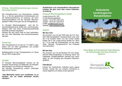 Ambulante kardiologische Rehabilitation - Herzpark ...