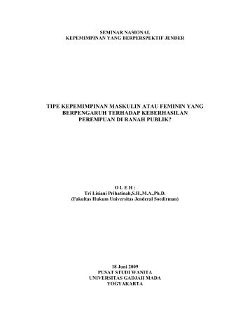 seminar_tipe kepemimpinan maskulin_ugm.pdf - Fakultas Hukum
