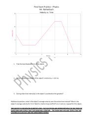 Final Exam Practice – Physics Mr. Rothenbach
