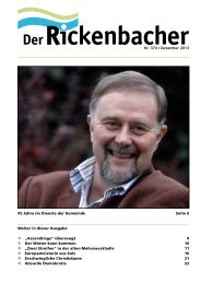 Weiter in dieser Ausgabe 45 Jahre im Dienste der ... - Rickenbacher