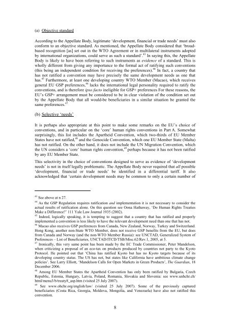 The WTO legality of the EU's GSP+ arrangement Dr Lorand Bartels ...