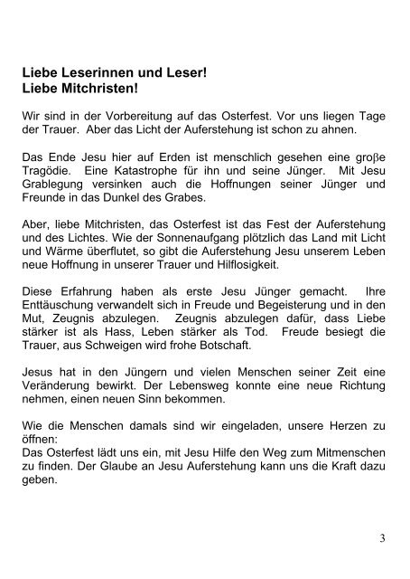 Pfarrbrief Ostern 08 - Kirche Straelen