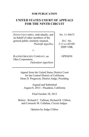 Chavarria v. Ralphs Grocery Company - U.S. Courts