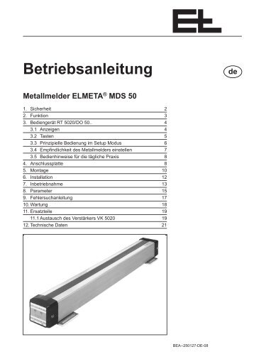 Betriebsanleitung - Erhardt+Leimer