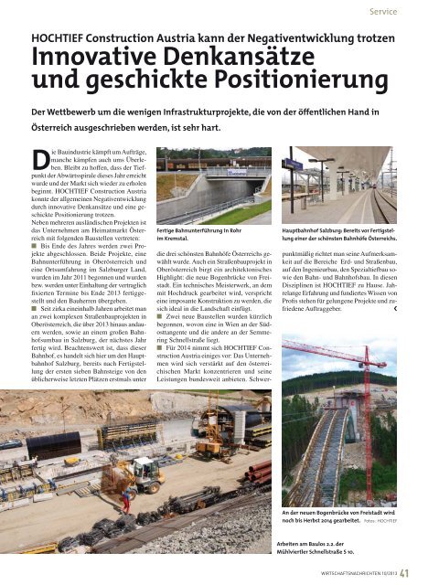 Ausgabe 10/2013 Wirtschaftsnachrichten West