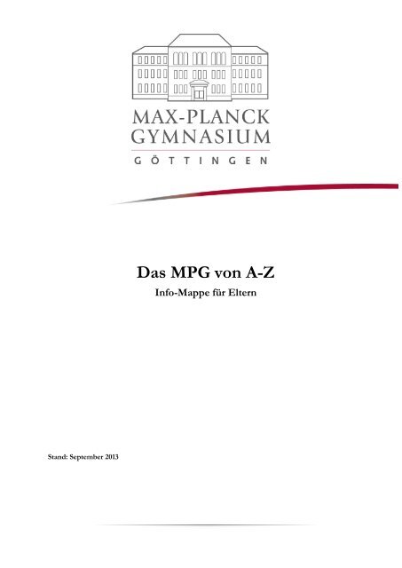 Das MPG von A bis Z - Max-Planck-Gymnasium Göttingen