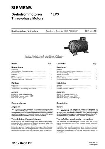 Drehstrommotoren Three-phase Motors 1LP3 - Siemens