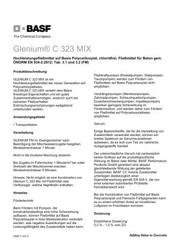 Glenium® C 323 MIX - BASF Performance Products GmbH