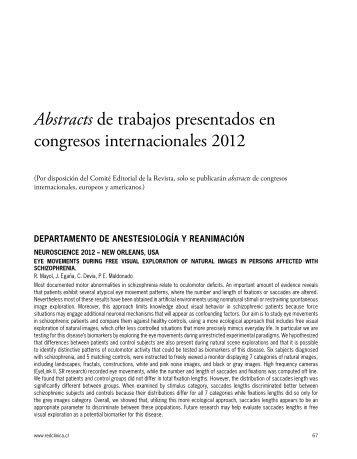 Abstracts de trabajos presentados en congresos internacionales 2012