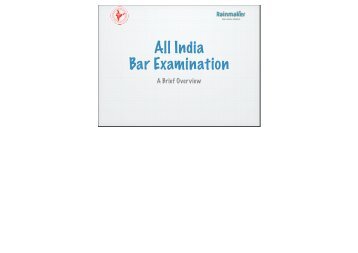 AIBE Presentation - The Bar Council of India