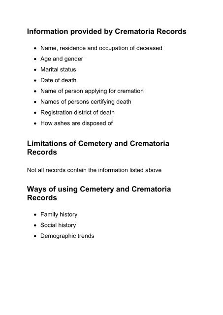 Cemetery and Crematoria Records on microfilm at The Hive