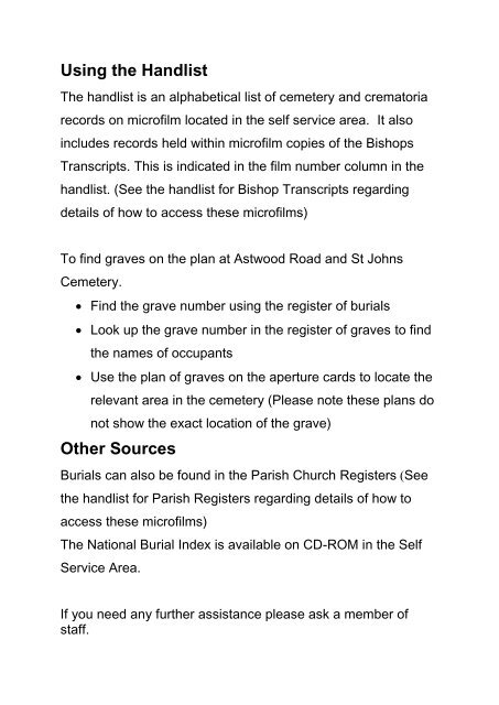 Cemetery and Crematoria Records on microfilm at The Hive