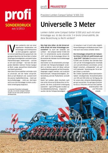 profi Praxistest: Lemken Compact-Solitair Z - bei Ewers-Landtechnik