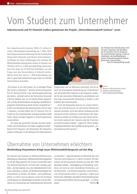 Ausgabe 04/13 - Wirtschaftsjournal