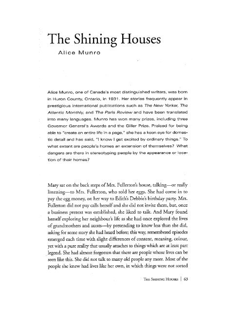 The Shining Houses - Alice Munro
