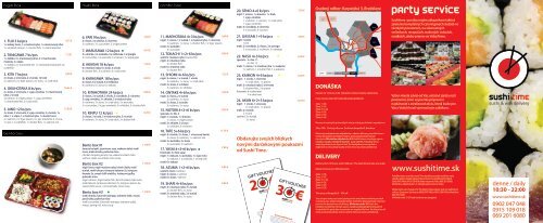 Sushi time menu deals