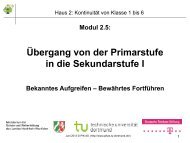 6 Beispiele für die Zusammenarbeit GS – Sek. I - PIK AS