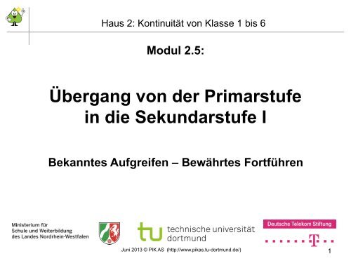 6 Beispiele für die Zusammenarbeit GS – Sek. I - PIK AS